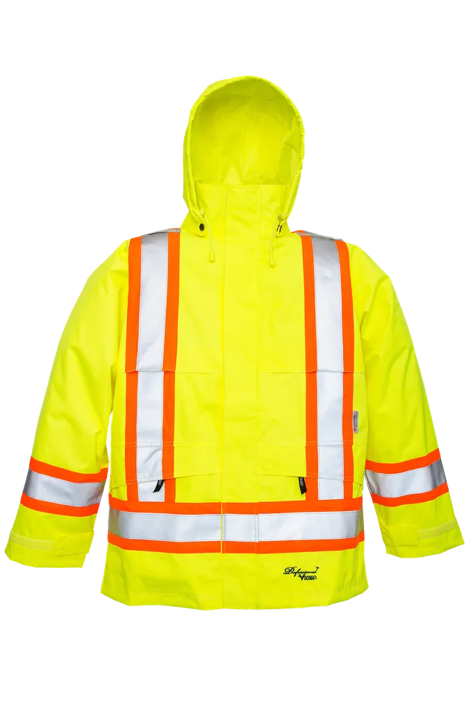 Viking Professional® "Journeyman 300D" Trilobal Rip-stop Rainwear- Vi-brance® 4" Safety Stripes - Polyester / PU