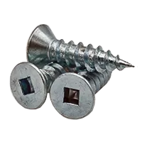 V26: FLAT HEAD SQ2 Drive SQUARE DRIVE TAPPING SCREWS TYPE A, ZINC CR+3