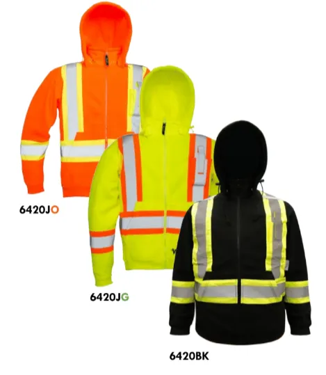 Viking® Safety Fleece Hoodies - Vi-brance® 4" Safety Stripes - Anti-Pill 260 GSM Polyester Fleece