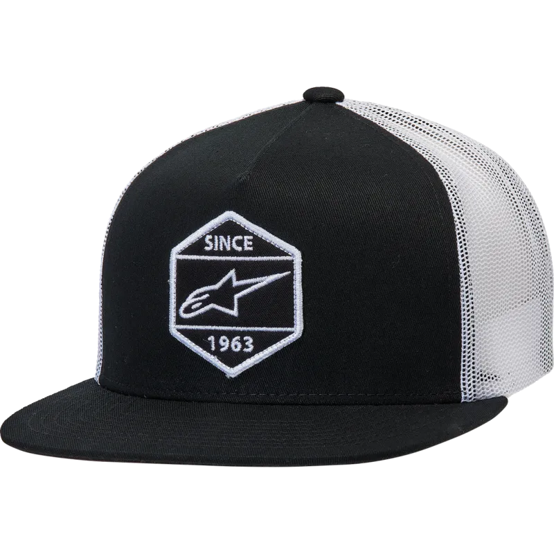 HAT BOLT TRUCKER BK/WT OS