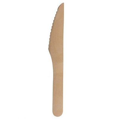 CUTLERY-COMPOSTABLE WOODEN KNIVES, 6" 100/PACK - EPWKNF6