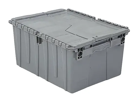 Flipak® Polyethylene Plastic (PE) Distribution Containers, 11.8" x 9.8" x 7.7", Grey