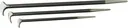 3-PC PROFESSIONAL ROLLING HEAD PRY BAR SET, 1/2" X 12", 5/8" X 16", 3/4" X 21"