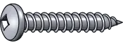 V26: #8-15 PAN HEAD SQ2 Drive SQUARE DRIVE TAPPING SCREWS TYPE A, ZINC CR+3