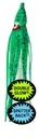 Gibbs G-16204 Squid, Rigged 4.5", OG142R - Glow/Green Spatter Back