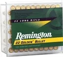 Remington 21276 Golden Bullet Rifle Ammo 22 LR, PLRN, 40 Grains, 1255 fps, 100 Rounds, Boxed