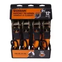 TIE DOWN RATCHET STRAP 1200 LB RATING 1IN X 12FT 4PK