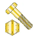 7/16"-20x1 1/4",(FT) HEX CAP SCREWS GRADE 8 FINE ZINC-YELLOW CR+6 BAKE