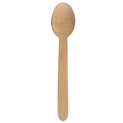 CUTLERY-COMPOSTABLE WOODEN SPOON, 6" 100/PACK - EPWSPN6