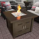 38" SQUARE GAS FIRETABLE W/GLASS STONES