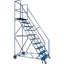 Rolling Step Ladders, 10 Steps, 30" Step Width, 89" Platform Height, Steel