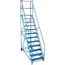 Rolling Step Ladders, 12 Steps, 30" Step Width, 109" Platform Height, Steel