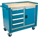 Industrial Duty Mobile Service Benches, Wood Surface
