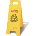 Wet Floor Safety Signs, Quadrilingual with Pictogram