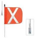 Heavy-Duty Safety Whips, Threaded Mount, 5' High, Orange
