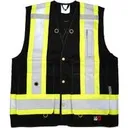 Fire Retardant Surveyor Safety Vest, Black, 2X-Large, Cotton, CSA Z96 Class 1 - Level FR