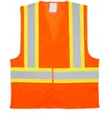 Traffic Safety Vest, High Visibility Orange, Large, Polyester, CSA Z96 Class 2 - Level 2