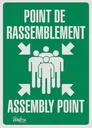 Point de rassemblement/Assembly Point Sign, 10" x 7", Vinyl, Bilingual with Pictogram